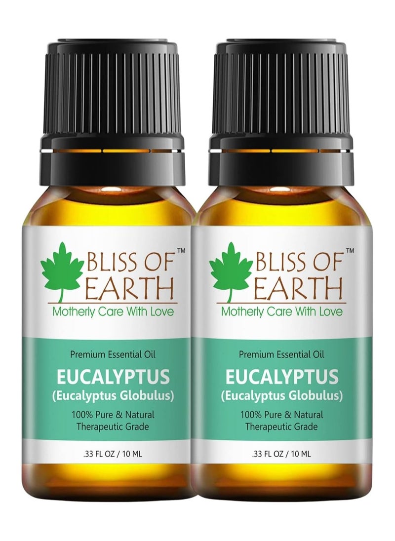 BLISS OF EARTH 100% Pure Eucalyptus Essential Oil, 10ml Pack of 2  - Image 1