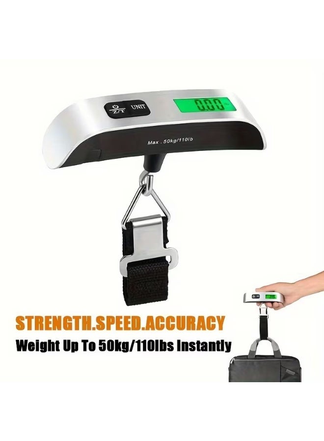 Goolsky Portable Digital Luggage Scale with LCD Display & High-Precision - 110lb/50kg Capacity, Overload Indicator, - Suitcase Scale with Hanging Strap for Airplane, Train, Travel - Lightweight & Easy-Read Bag Weight Balance Tool - Image 3