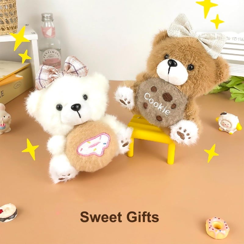 YILANFULL Cute Plush Keychains,Pink Bow Bear Keychain Bag Charms, Women Lovely Elegant Bowknot Teddy Bears Purse Charms Handbags Bag Accessories - Image 4