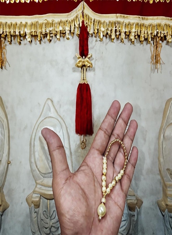 BITONA مجموعة BITONA® مكونة من 6 قطع Bhagwan Poshak Lehnga patka مع 6 Mala و1 laddu Gopal mukut مجموعة إكسسوارات (متعددة الألوان) للمعبود رقم 1 أو 2 - Image 5