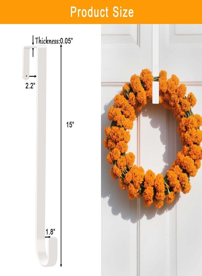 Dapute 15" Wreath Hangers for Front Door, 1 Pack Over The Door Wreath Hanger Hooks for Hanging Spring Easter Fall Decoration, Door Hangers Suitable for Various Doors (White) - Image 5
