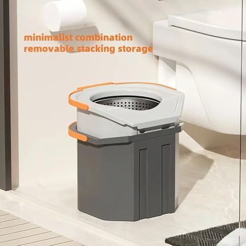 EXVITO 360 Degree Rotation Mop Set with Bucket, Floor Mop Complete Set with Adjustable Stainless Steel Handle & Foot Pedal, Foldable Cleaning Bucket with Super Water Absorbent Mat - Simple White - Image 4
