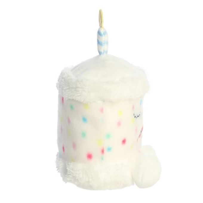 AURORA Adorable Palm Pals Party Sized Happy B'Day Cake Stuffed Animal Fun Collectible Plush for Kids and Adult Collectors Perfect for Decorating Rooms and Birthday Gifts White 8 Inches - Image 3
