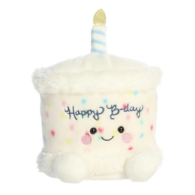 AURORA Adorable Palm Pals Party Sized Happy B'Day Cake Stuffed Animal Fun Collectible Plush for Kids and Adult Collectors Perfect for Decorating Rooms and Birthday Gifts White 8 Inches - Image 4