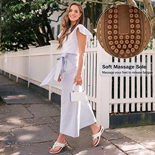 Ecetana Womens Sandals Platform Wedge: Comfortable Dressy Casual Summer Beach Shoes Slides Walking Flip Flops for Women - Image 2