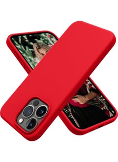 iPhone 16 pro Case Upgrade Defender Silicone Cover ShockProof Anti-Scratch Protective Phone Case (RED)