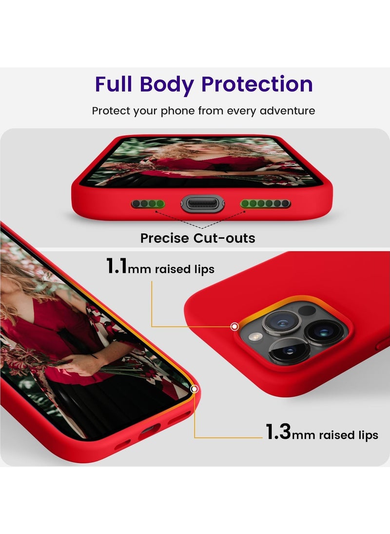 Generic - iPhone 16 pro Case Upgrade Defender Silicone Cover ShockProof Anti-Scratch Protective Phone Case (RED) - Image 1