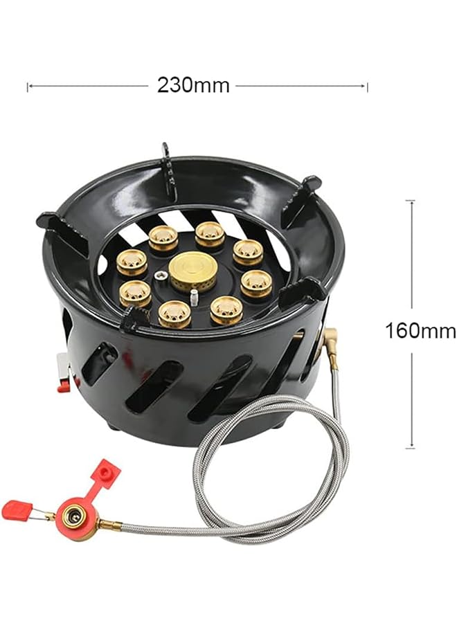 Generic 9 Core Camping Stove 19800W High Power Gases Burner Stove Backpacking Stove Windproof With Adjustable Gases Valve For Outdoor Cooking Camping Picnic Hiking  - Image 4