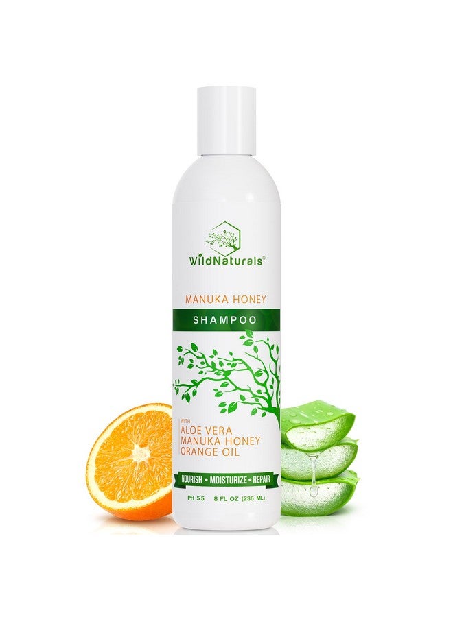 Wild Naturals Manuka Honey Shampoo For Eczema & Psoriasis - Hydrating Natural Eczema Shampoo With Aloe Vera & Coconut Oil - Sulfate-Free Moisturizing Shampoo For Dry, Itchy Scalp - Image 1