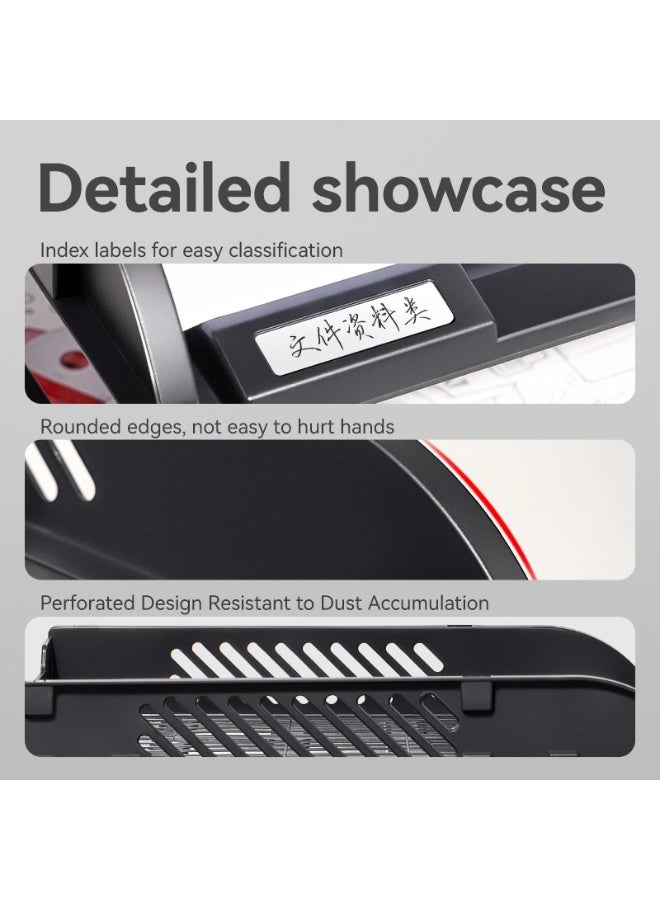 Deli E9213-BK File Tray 3-Tier Stackable Organizer  ideal for office desktop sorting - Image 5