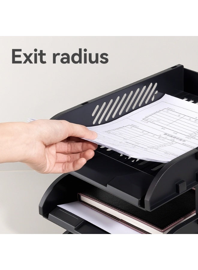 Deli E9213-BK File Tray 3-Tier Stackable Organizer  ideal for office desktop sorting - Image 3