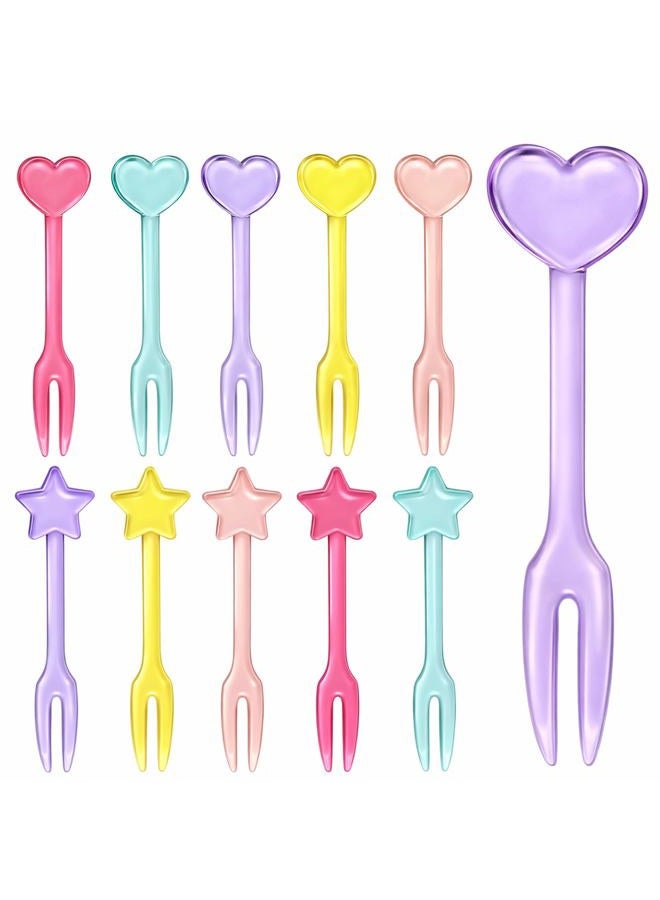 Get Fresh 30 Forks for Kids - Fruit Picks, Bento Box Picks, Reusable Mini Toothpick Sticks, Heart Dessert Forks for Children Party and Lunch Box - Image 1