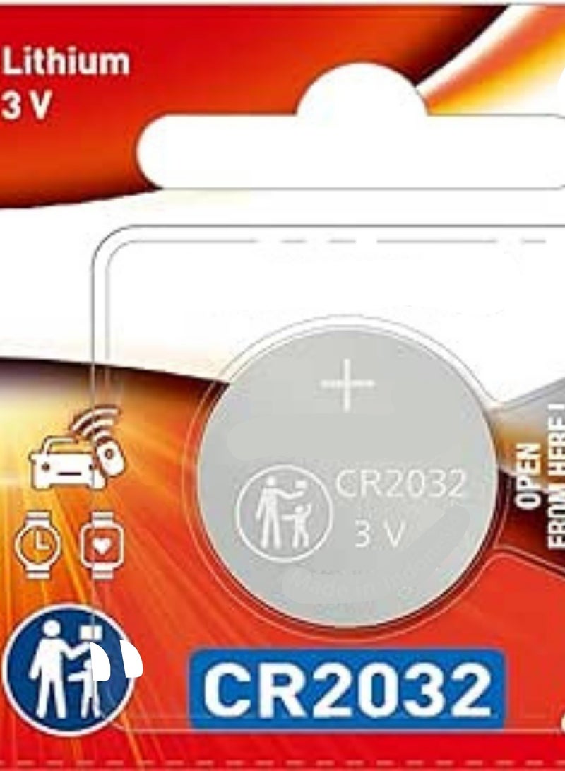 CR2032 Lithium Battery 3V Coin Cell Child-Resistant Package 50% More Power for Key Fobs and Electronics Coin Battery Long Lasting Power Watches Remotes and Medical Devices.5 pieces 