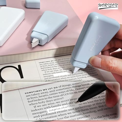 Worison Pastel Blue 6Pcs White Out Correction Tapes, Whiteout Tape for Instant Corrections - Image 5
