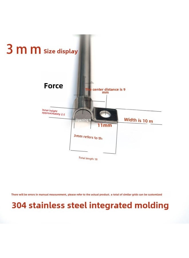304 Stainless Steel Single-sided Pipe Clamp Wire Clip Cable Clamp Single-sided Horse Card Crimping Buckle Fixing Piece Wire Matching-Specifications And Models:1.0 Thickness 10 Width Pressing 3mm  - Image 1