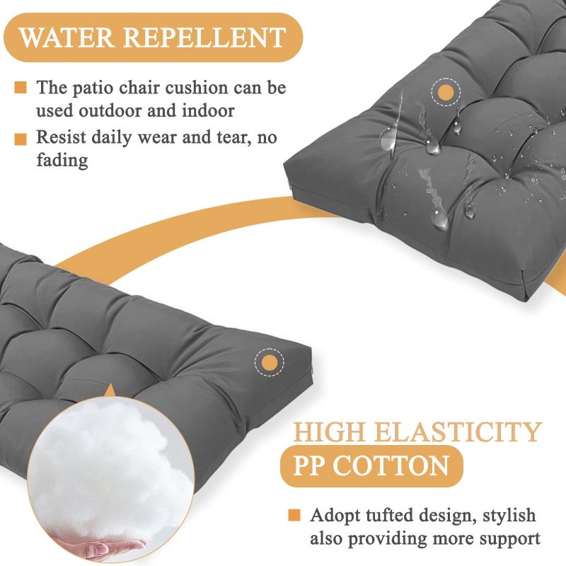 MTMR Water-Repellent Tufted Outdoor Bench Cushion-44X19 Inch Porch Swing Cushion with High Elasticity PP Cotton and Durable Ties, Thick Patio Bench Cushion for Outdoor Furniture, Indoor Window Cushion - Image 4
