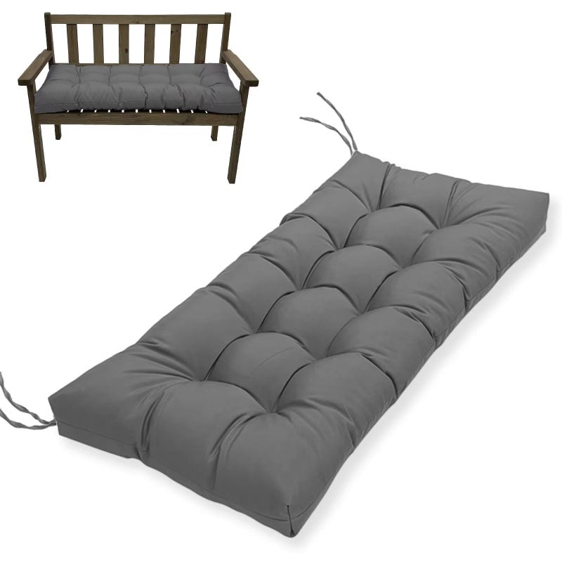 MTMR Water-Repellent Tufted Outdoor Bench Cushion-44X19 Inch Porch Swing Cushion with High Elasticity PP Cotton and Durable Ties, Thick Patio Bench Cushion for Outdoor Furniture, Indoor Window Cushion - Image 1