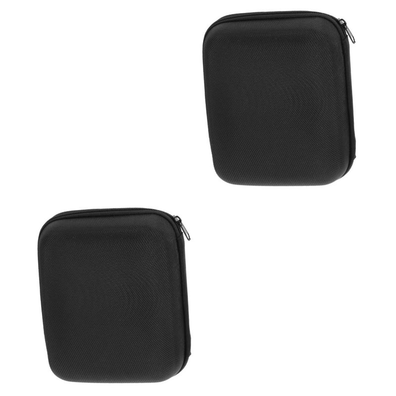 2pcs Black Electronics Organizer Storage Case 16x12cm for USB Cables Earphones Travel Accessories - Image 2