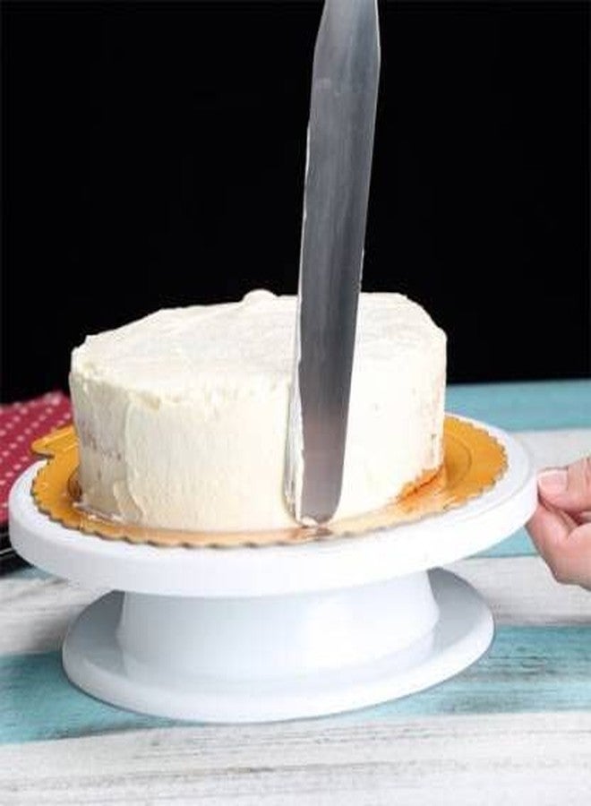 BAKERS 4U Combo Set of Plastic Revolving Turn Table Cake Stand with 3 Scrapper Combo Set of Plastic Revolving Turn Table Cake Stand with 3 Scrapper Kitchen Tool Set - Image 2