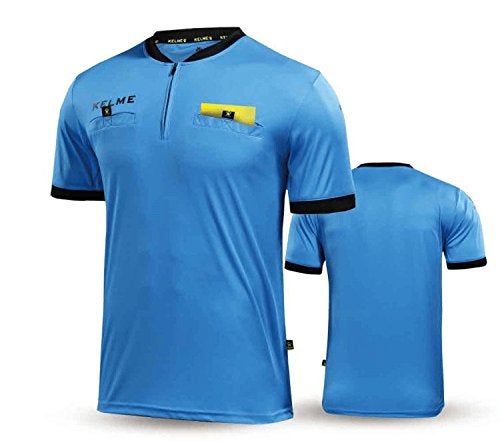KELME Pro Soccer Referee Jersey Uniform Short Sleeve - Includes Ref Shirt and Shorts (Medium, Blue) - Image 4