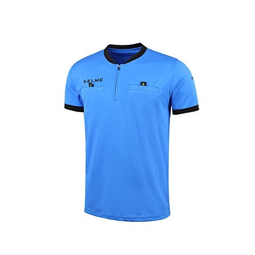 KELME Pro Soccer Referee Jersey Uniform Short Sleeve - Includes Ref Shirt and Shorts (Medium, Blue) - Image 2