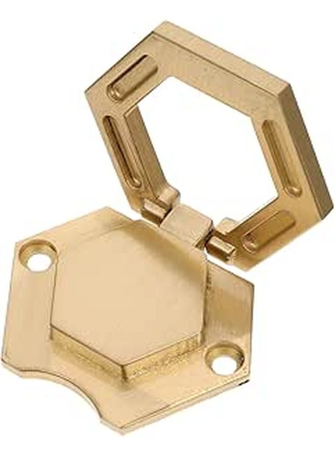 Hexagonal Brass Copper Folding Cabinet Knob Single Hole Drawer Hardware - Image 1