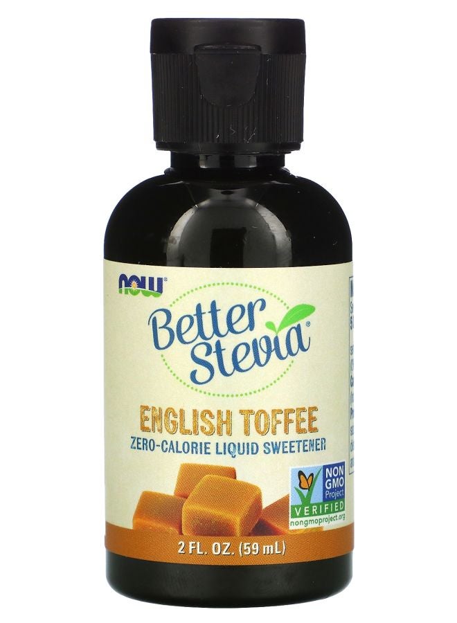 now Better Stevia Zero-Calorie Liquid Sweetener English Toffee 2 fl oz (59 ml)