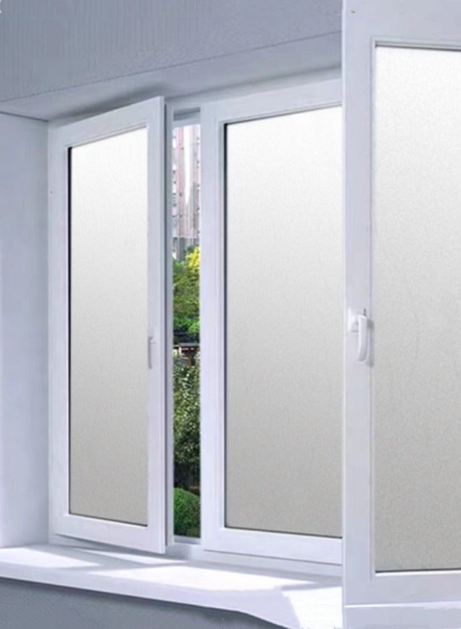 Privacy Window Film, Frosted Glass Film Matte Static Cling Non Adhesive, Opaque Heat Control No Glue Anti-UV Window Sticker for Bathroom Home Office Living Room (45x300cm) - Image 1