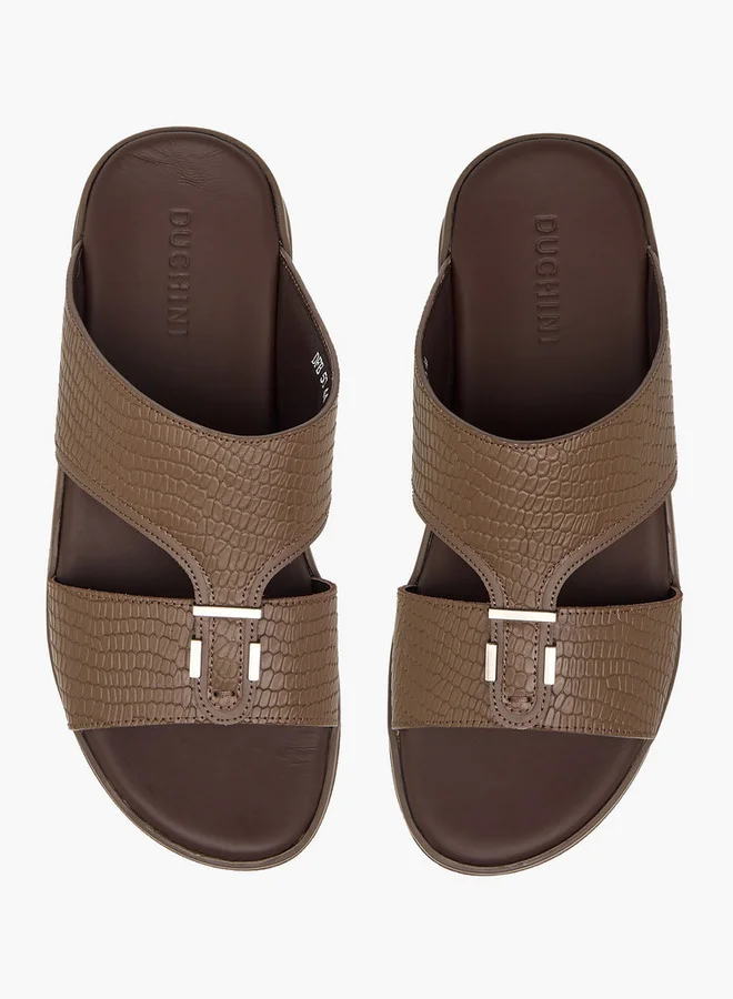 DUCHINI Men's Metal Accent Slip-On Arabic Sandals
