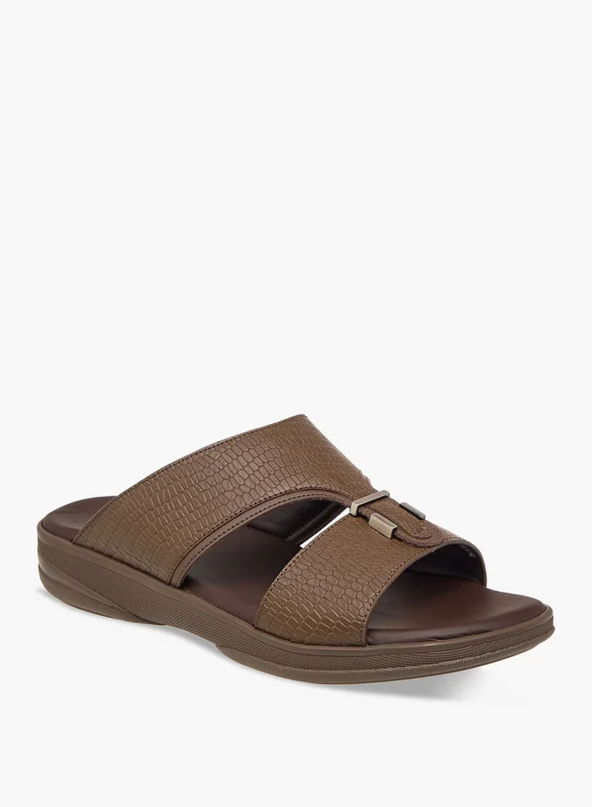 DUCHINI Men's Metal Accent Slip-On Arabic Sandals