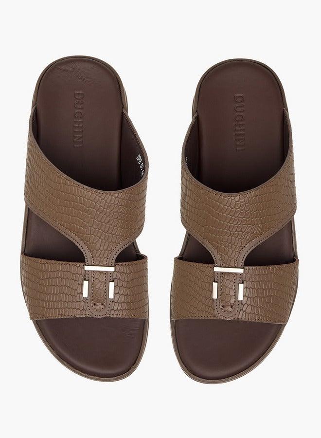 DUCHINI Men's Metal Accent Slip-On Arabic Sandals - Image 3