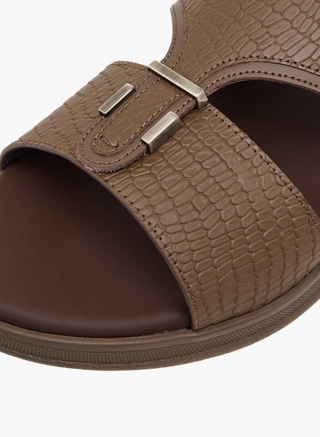 DUCHINI Men's Metal Accent Slip-On Arabic Sandals - Image 4