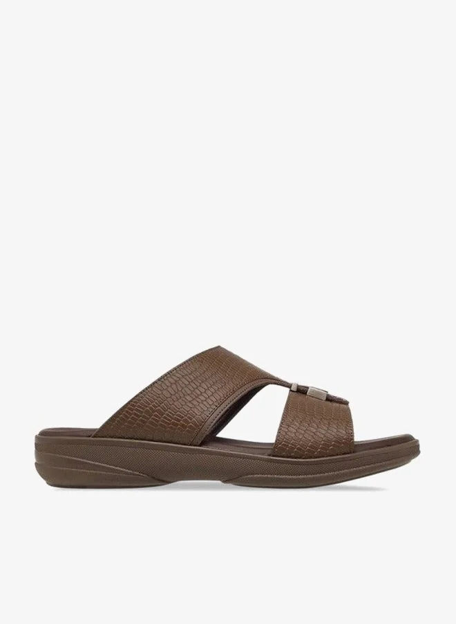 DUCHINI BROWN Men's Metal Accent Slip-On Arabic Sandals Ramadan Collection for Men | Best Price UAE