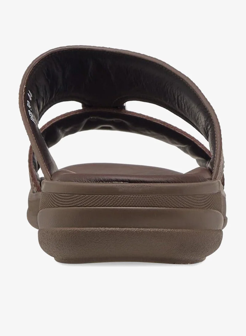 DUCHINI BROWN Men's Metal Accent Slip-On Arabic Sandals Ramadan Collection for Men | Best Price UAE