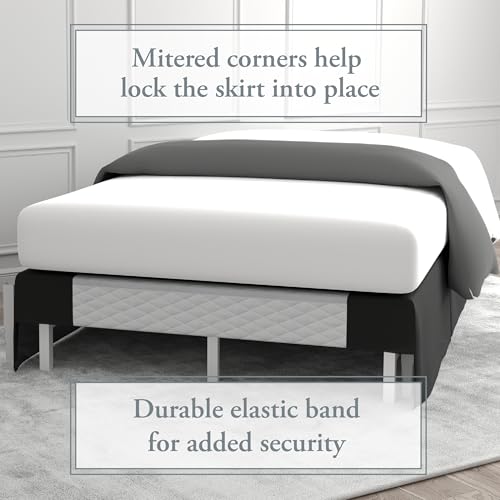 Bed Maker's Bed Maker’s Never Lift Your Mattress Bed Skirt, Designed for Box Spring Beds, Split Corners, 14 Inch Drop Length, Full, Black - Image 3