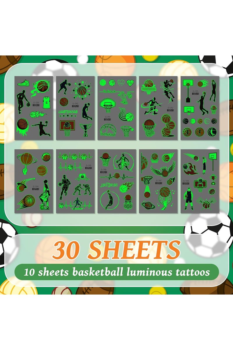 قوس قزح أورينبو 30 ورقة وشم رياضية متوهجة مؤقتة للأطفال، وشوم مضيئة مؤقتة للأطفال لهدايا الحفلات والديكورات ولوازمها، وشوم رياضية لأنشطة حفلات أعياد الميلاد - Image 3