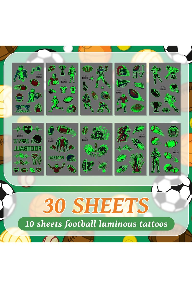 قوس قزح أورينبو 30 ورقة وشم رياضية متوهجة مؤقتة للأطفال، وشوم مضيئة مؤقتة للأطفال لهدايا الحفلات والديكورات ولوازمها، وشوم رياضية لأنشطة حفلات أعياد الميلاد - Image 4