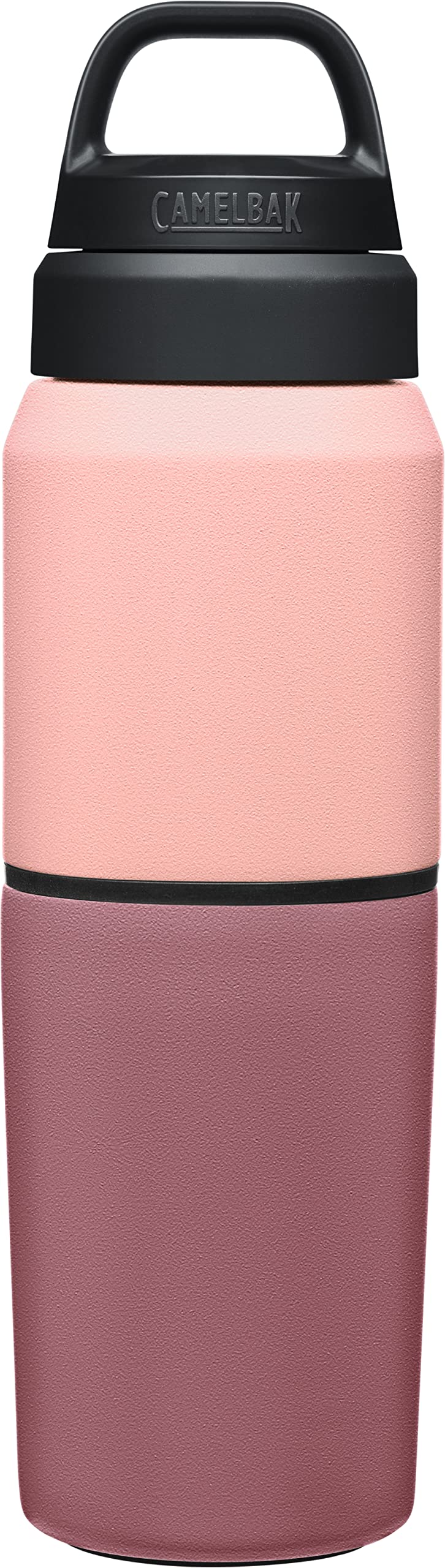 Camelbak Products MultiBev Water Bottle & Travel Cup - Vacuum Insulated Stainless Steel - Terracotta Rose/Camellia Pink - 17oz bottle & 12oz cup - Image 3