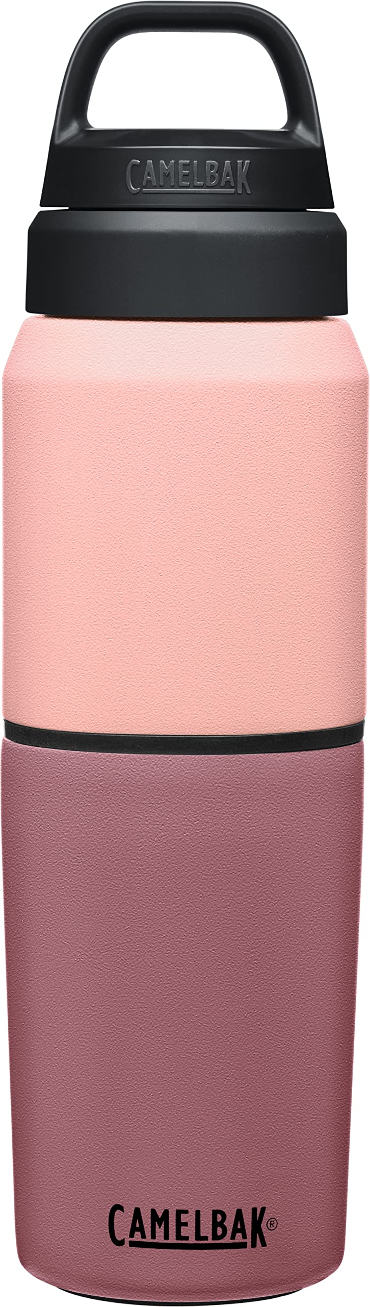 Camelbak Products MultiBev Water Bottle & Travel Cup - Vacuum Insulated Stainless Steel - Terracotta Rose/Camellia Pink - 17oz bottle & 12oz cup - Image 1