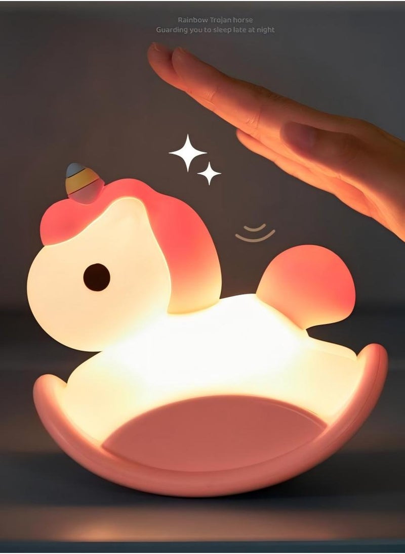 Generic - Unicorn Night Light, Night Light For Kids, Squishy Silicone Nursery Lamp, USB Rechargeable Baby Toddler Decor Light - Image 1