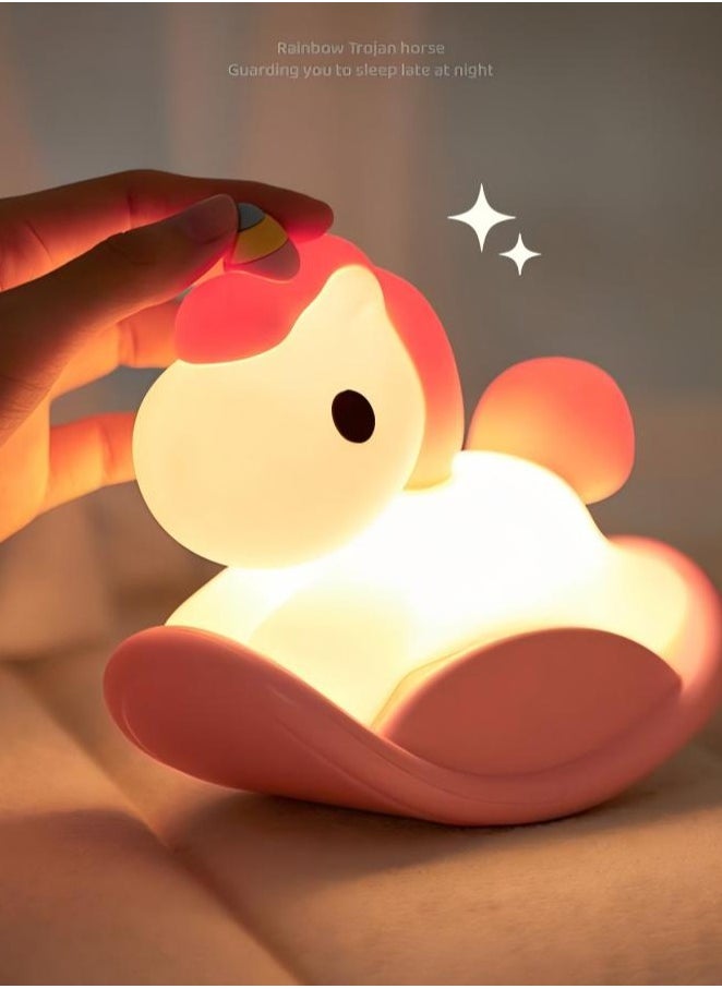 Generic - Unicorn Night Light, Night Light For Kids, Squishy Silicone Nursery Lamp, USB Rechargeable Baby Toddler Decor Light - Image 1