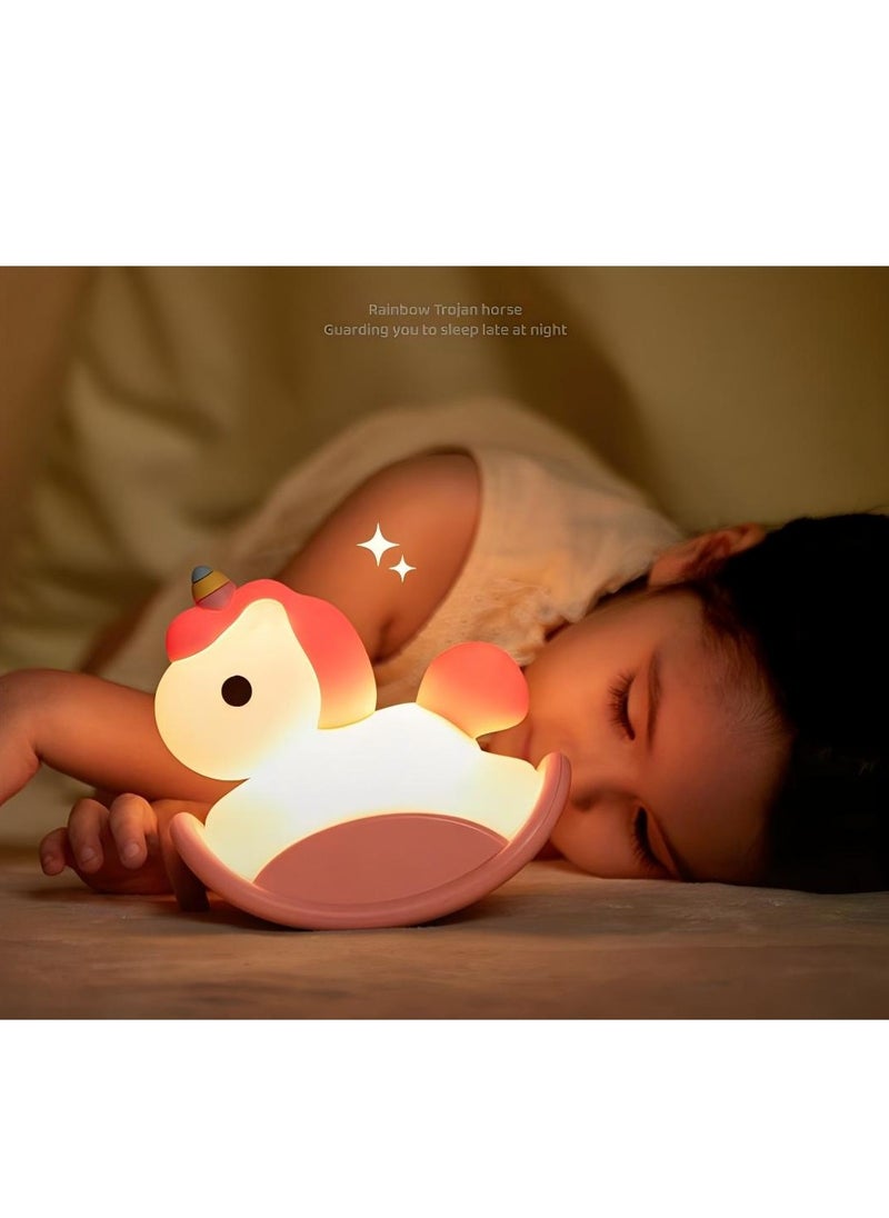 Generic - Unicorn Night Light, Night Light For Kids, Squishy Silicone Nursery Lamp, USB Rechargeable Baby Toddler Decor Light - Image 1