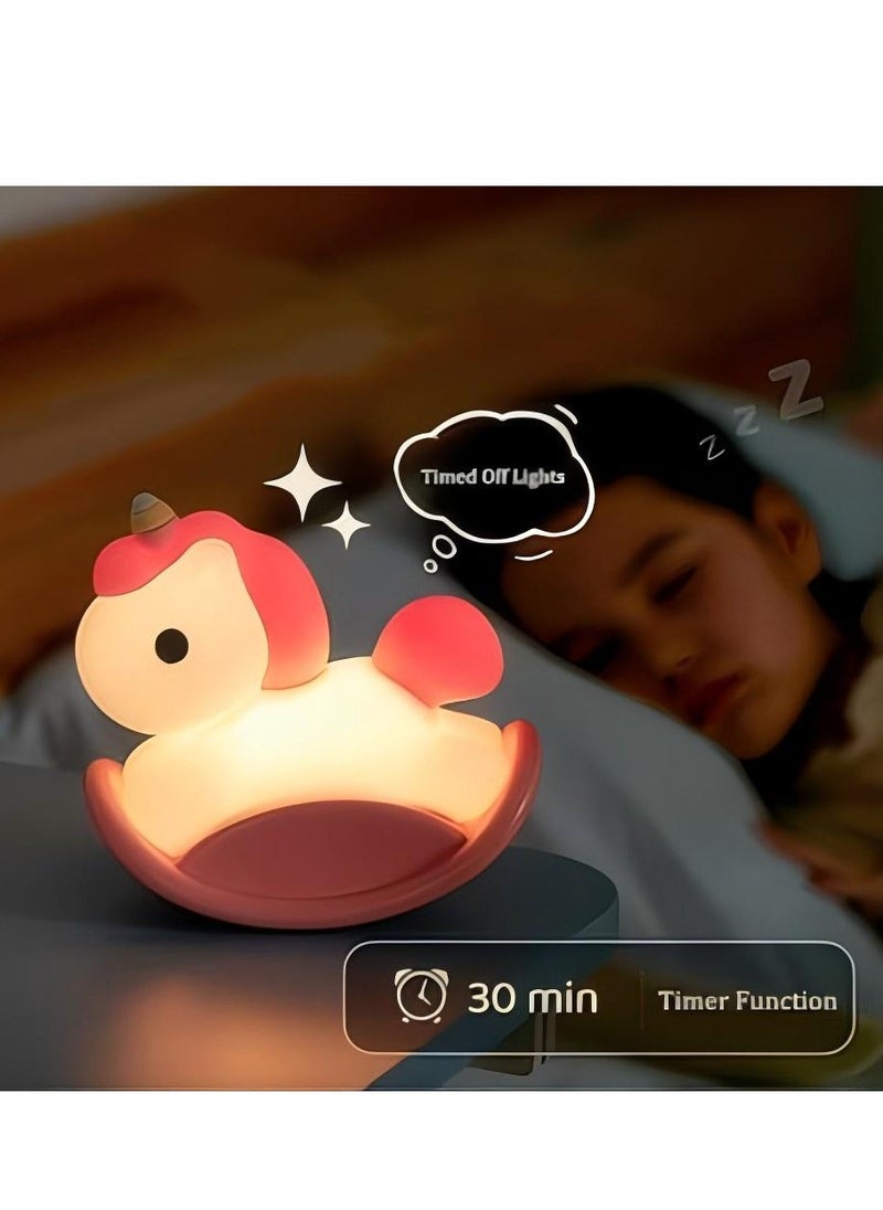 Generic - Unicorn Night Light, Night Light For Kids, Squishy Silicone Nursery Lamp, USB Rechargeable Baby Toddler Decor Light - Image 1