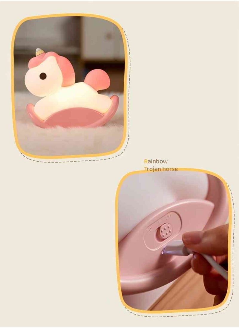 Generic - Unicorn Night Light, Night Light For Kids, Squishy Silicone Nursery Lamp, USB Rechargeable Baby Toddler Decor Light - Image 1
