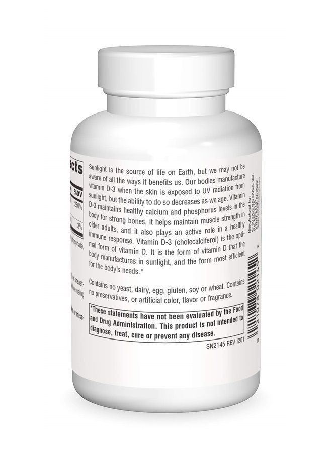 Source Naturals Vitamin D-3 2000 iu Supports Bone & Immune Health - 200 Capsules  - Image 2