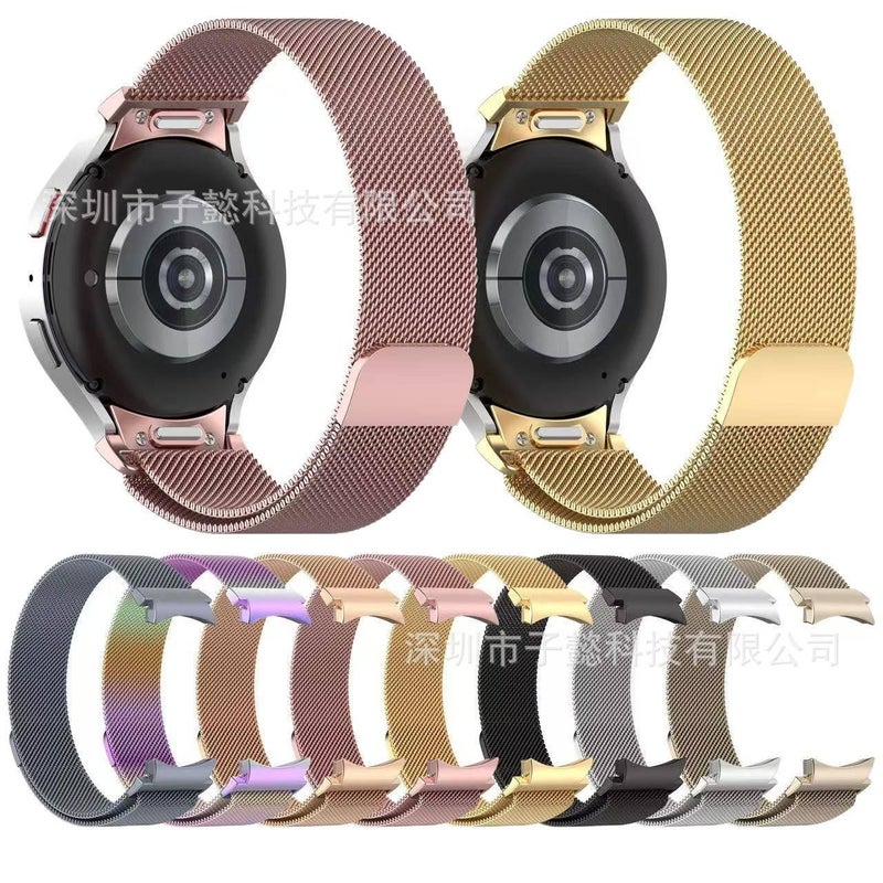 سوار ساعة ذكية سوار نايلون حلقي متوافق باللون Starlight قابل للتعديل مع Samsung Galaxy Watch 6 بملاءمة قابلة للتعديل وحزام بديل - Image 2