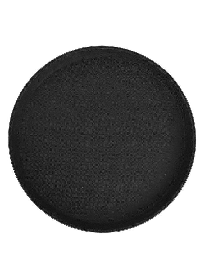 Winco TFG-14K Round Fiberglass Tray with Non-Slip Surface, 14-Inch, Black