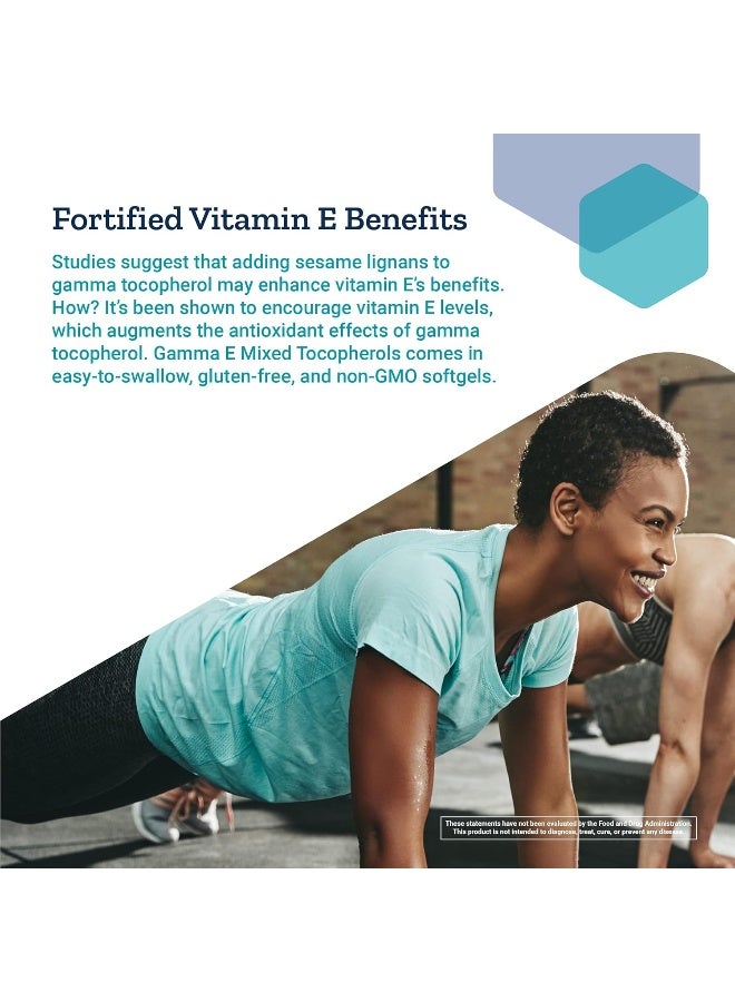 Life Extension Gamma E Mixed Tocopherols Complete D-Alpha Vitamin E Supplement Pills Gluten-Free Non-Gmo 60 Softgels - Image 3
