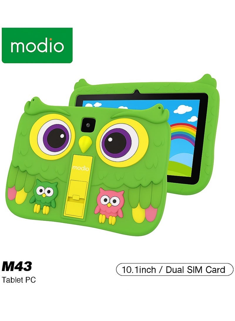 MODIO TAB Modio M43 Kids Tablet 10.1 HD IPS Display | 8GB RAM + 512GB ROM | Dual SIM | 5MP Front + 8MP Rear Cameras 8,000mAh Battery Android OS Owl Shockproof Case Free Gifts Included Colour Pink