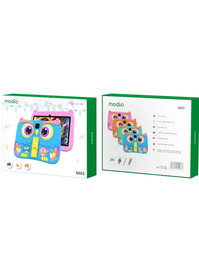 MODIO TAB Modio M43 Kids Tablet  10.1  HD IPS Display | 8GB RAM + 512GB ROM | Dual SIM | 5MP Front + 8MP Rear Cameras  8,000mAh Battery Android OS  Owl Shockproof Case  Free Gifts Included  Colour  Pink - Image 4